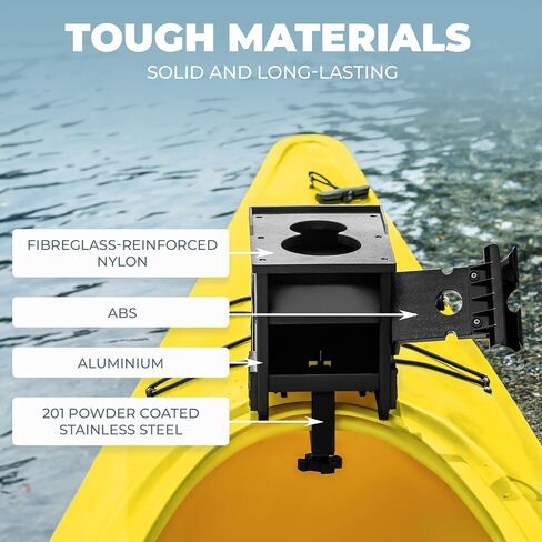 Jon Boat Rod Holder and Storage Organizer - John Boat Accessories for Fishing - Fits Gunnels Up to 2.5" Thick Regular in Saudi Arabia