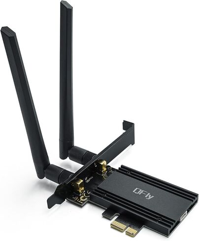 بطاقة PCIe WiFi 6E، محول بطاقة الشبكة AX210 لألعاب الكمبيوتر، بلوتوث 5.3، ثلاثي الموجات (802.11ax) 5400 ميجابت في الثانية 6 جيجا هرتز بطاقات LAN لاسلكية مع MU-MIMO، OFDMA، تدعم Windows 10/11 (64 بت) in Kuwait