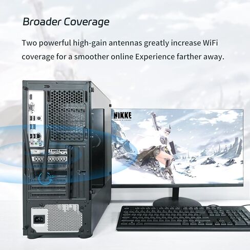 بطاقة PCIe WiFi 6E، محول بطاقة الشبكة AX210 لألعاب الكمبيوتر، بلوتوث 5.3، ثلاثي الموجات (802.11ax) 5400 ميجابت في الثانية 6 جيجا هرتز بطاقات LAN لاسلكية مع MU-MIMO، OFDMA، تدعم Windows 10/11 (64 بت) in Kuwait