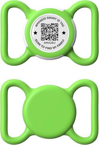 QR Code Airtag Holder, Scan QR Code Send Location Alert Email, Waterproof Full Body Protection Anti-Lost Air Tag Case, Airtag Accessories for Dog, Cats, Collar, Backpack (Black, Regular) in Kuwait