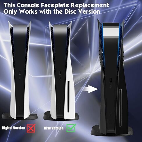SIKEMAY PS5 Face Plates for PlayStation 5 Console Disc Edition, PS5 Accessories ABS PS5 Cover Plates with Fan Vents, Hard Shockproof Anti-Scratch Replacement Protective Shell PS5 Black Plates in Saudi Arabia