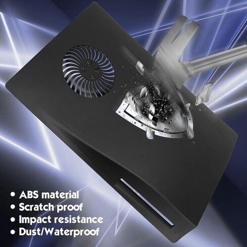 SIKEMAY PS5 Face Plates for PlayStation 5 Console Disc Edition, PS5 Accessories ABS PS5 Cover Plates with Fan Vents, Hard Shockproof Anti-Scratch Replacement Protective Shell PS5 Black Plates in Kuwait