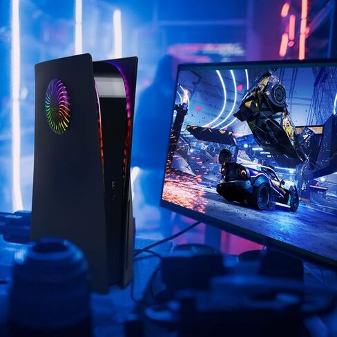 SIKEMAY PS5 Face Plates for PlayStation 5 Console Disc Edition, PS5 Accessories ABS PS5 Cover Plates with Fan Vents, Hard Shockproof Anti-Scratch Replacement Protective Shell PS5 Black Plates in Kuwait