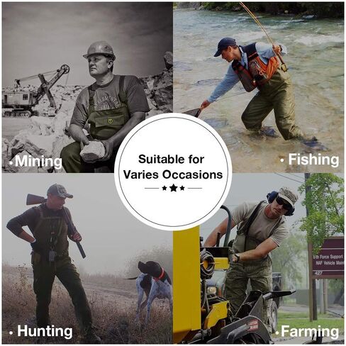 TIDEWE Bootfoot Chest Wader, 2-Ply Nylon/PVC Waterproof Fishing Hunting Waders with Boot Hanger for Men Women Green Brown in Kuwait