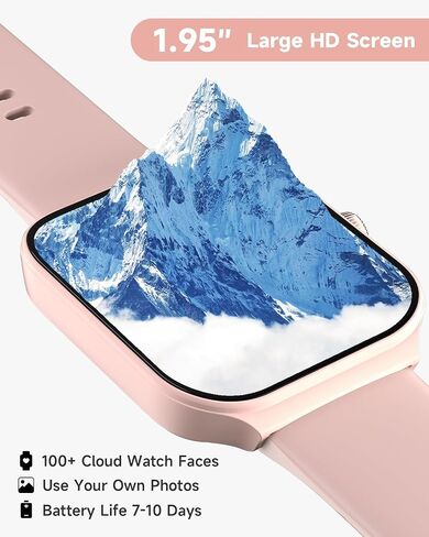 Smart Watch for Women Alexa Built-in, 1.95" Fitness Tracker with Answer/Make Calls, IP68 Waterproof/Heart Rate/Sleep Tracker/100 Sport Modes, Fitness Watch Compatible Android iOS in Kuwait
