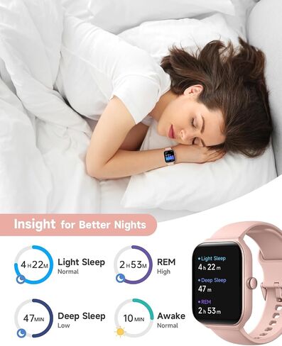 Smart Watch for Women Alexa Built-in, 1.95" Fitness Tracker with Answer/Make Calls, IP68 Waterproof/Heart Rate/Sleep Tracker/100 Sport Modes, Fitness Watch Compatible Android iOS in Kuwait