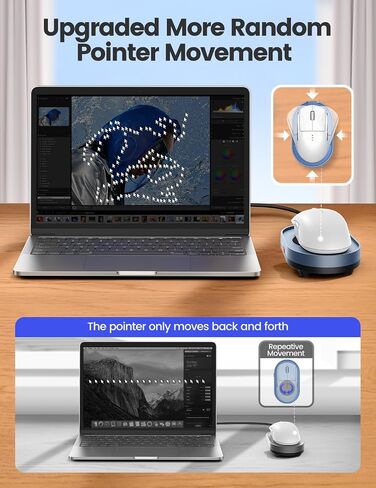 محرك ماوس Vaydeer غير قابل للاكتشاف، جهاز M4 Mouse Jiggler مع مفتاح تشغيل/إيقاف، محاكاة حركة الماوس الهزاز بدون سائق لإيقاظ الكمبيوتر، هدية عيد الميلاد ورأس السنة الجديدة مثالية للرجال/النساء in Kuwait
