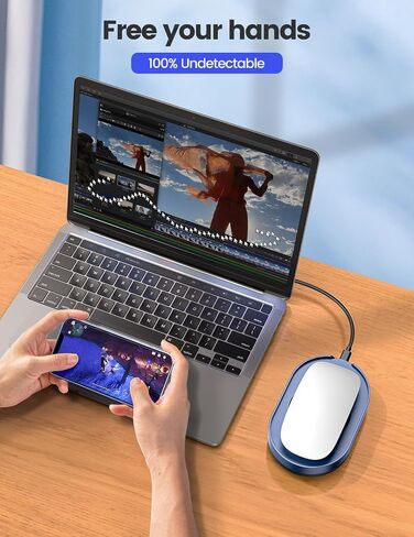 محرك ماوس Vaydeer غير قابل للاكتشاف، جهاز M4 Mouse Jiggler مع مفتاح تشغيل/إيقاف، محاكاة حركة الماوس الهزاز بدون سائق لإيقاظ الكمبيوتر، هدية عيد الميلاد ورأس السنة الجديدة مثالية للرجال/النساء in Kuwait
