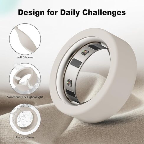 Protector Compatible for Oura Ring 4/Ring Gen 3 Cover,Silicone Anti-Scratch Elastic Ring Finger Case Woking Out Gym for Women Men- Clear+Starlight- M for 8/9/10/11 in Saudi Arabia