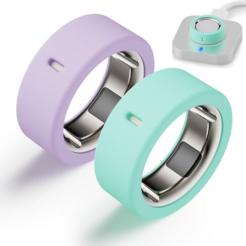 Protector Compatible for Oura Ring 4/Ring Gen 3 Cover,Silicone Anti-Scratch Elastic Ring Finger Case Woking Out Gym for Women Men- Clear+Starlight- M for 8/9/10/11 in Saudi Arabia
