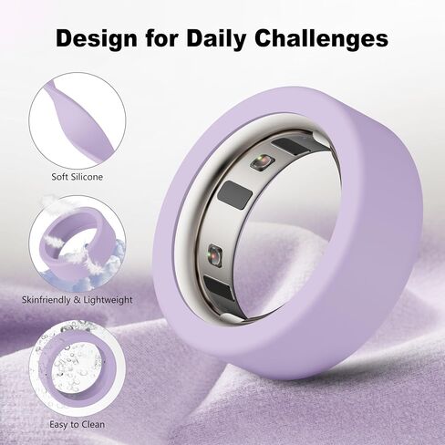 Protector Compatible for Oura Ring 4/Ring Gen 3 Cover,Silicone Anti-Scratch Elastic Ring Finger Case Woking Out Gym for Women Men- Clear+Starlight- M for 8/9/10/11 in Saudi Arabia