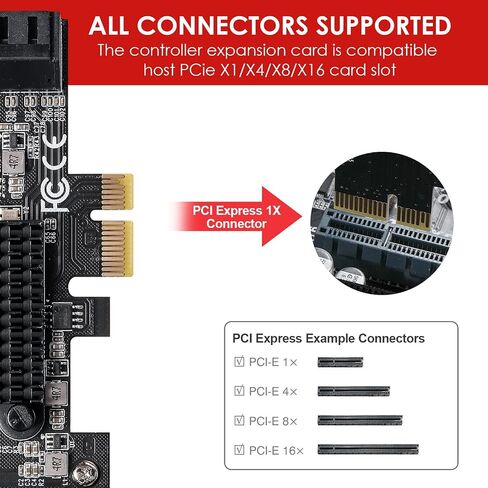 PCIe 8-Port SATA Card with 8 Cables and Low Profile Bracket, 6Gbps SATA 3.0 PCIe Card in Kuwait