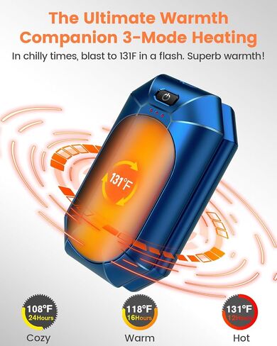 2 Pack AI Hand Warmer Rechargeable, Portable Electric Hand Warmers Reusable, USB Handwarmers, Outdoor/Indoor/Work/Studying/Camping/Hunting/Golf/Pain Relief/Game/Warm Gifts for Men Women Kids in Saudi Arabia