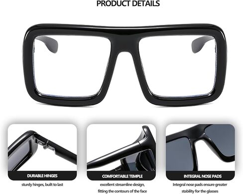 LASPOR Oversized Thick Glasses for Women Men Square Frame Old Man Halloween Nerd Costume Cosplay Accessory in Kuwait