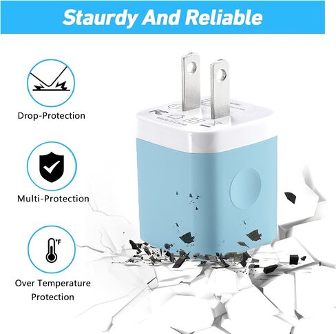 USB Charger Block, 4Pack 2.1A Dual Port USB Wall Charger Plug Power Adapter in Saudi Arabia
