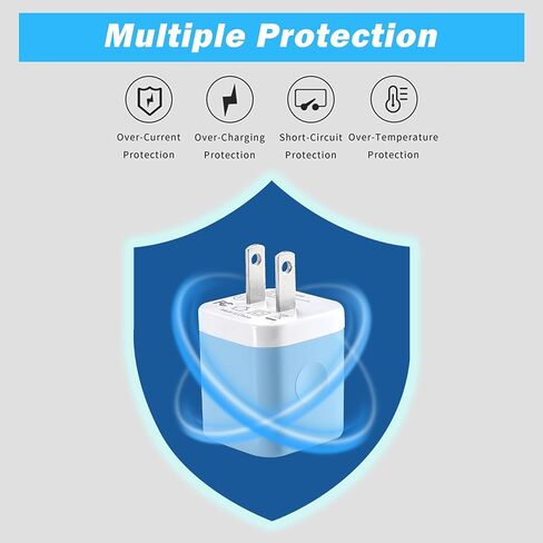 USB Charger Block, 4Pack 2.1A Dual Port USB Wall Charger Plug Power Adapter in Saudi Arabia