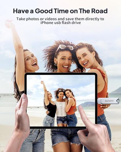 MFi Certified 128GB Flash Drive for iPhone Photo Stick USB Memory Stick Thumb Drives, High Speed USB Stick External Storage for iPhone/iPad/Android/PC in Kuwait