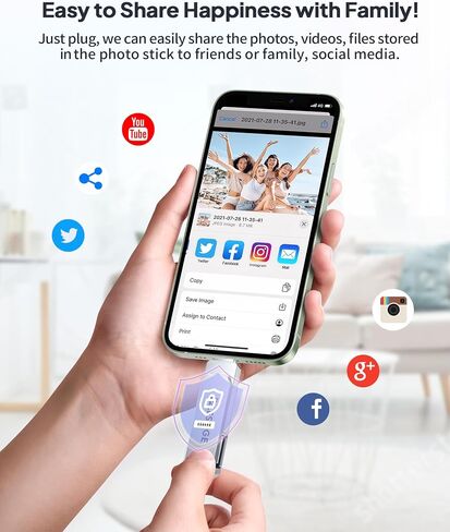 MFi Certified 128GB Flash Drive for iPhone Photo Stick USB Memory Stick Thumb Drives, High Speed USB Stick External Storage for iPhone/iPad/Android/PC in Kuwait