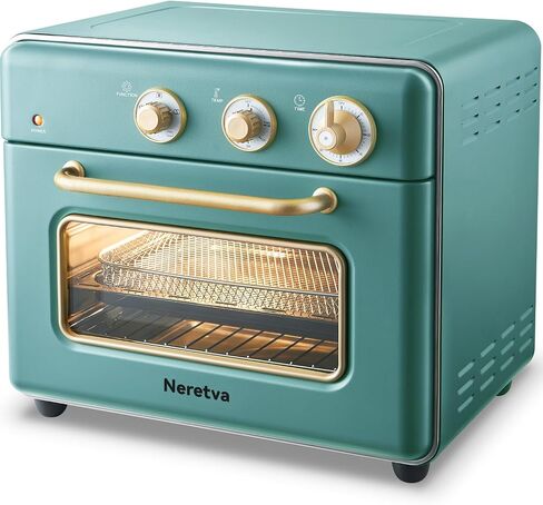 Neretva [21 QT& 6-in-1] Toaster Oven & Air Fryer, Compact Toaster Ovens Countertop with 5 Slices 1500W Rapid Heat Air Fryer Toaster Oven Combo Stainless Steel for Bake/Toast/Broil/Air Fryer/Defrost in Saudi Arabia
