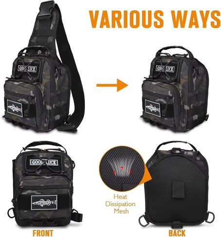 Dovesun Small Fishing Backpack, Fly Fishing Sling Pack Waterproof Fishing Backpack with Tackle Boxes Fishing Tackle Bag in Saudi Arabia
