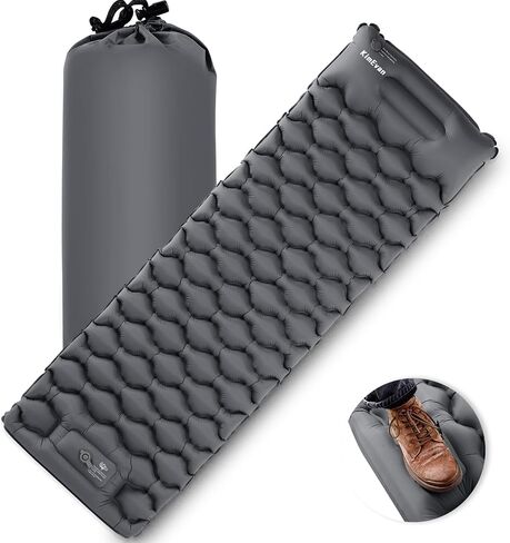 Sleeping Pad for Camping, Inflatable Camping Pad Built-in Foot Pump and Pillow, 75"×26" Single Size, Lightweight & Compact Camping Air Mattresses for Backpacking, Hiking, Traveling, Tent in Saudi Arabia