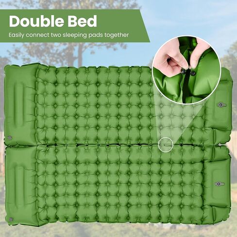ropoda Extra Thickness 3.9'' Inflatable Sleeping Pad for Camping with Pillow, Built-in Foot Pump, 77''*27'' Sleeping Mat with Carry Bag, Ultralight & Compact Camping Mattress for Hiking, Camping Pad in Saudi Arabia