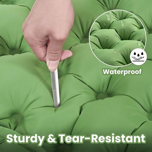 ropoda Extra Thickness 3.9'' Inflatable Sleeping Pad for Camping with Pillow, Built-in Foot Pump, 77''*27'' Sleeping Mat with Carry Bag, Ultralight & Compact Camping Mattress for Hiking, Camping Pad in Saudi Arabia