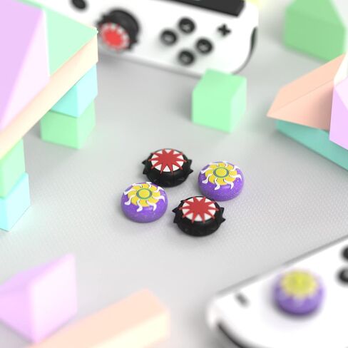 PlayVital Joystick Caps for Nintendo Switch, Thumbstick Caps for Switch Lite, Analog Cover for Switch OLED Joycon Thumb Grip Caps for Switch & Switch Lite & Switch OLED - Pulse & Engine in Kuwait
