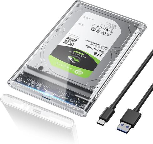 POSUGEAR 2.5'' External Hard Drive Enclosure, 6Gbps USB C 3.1 Gen 2 | SATA III Tool-Free External Hard Drive Case for 7mm/9.5mm 2.5 inch SSD HDD with UASP, Compatible with WD Toshiba Samsung PS4 in Saudi Arabia