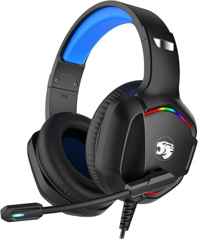 A36 Gaming Headset with Microphone for Pc, Xbox One Series X/s, Ps4, Ps5, Switch, Stereo Wired Noise Cancelling Over-Ear Headphones with Mic for Computer, Laptop, Mac, Nintendo, Gamer (Blue) in Saudi Arabia