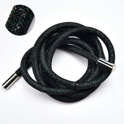 Popular Apparel 138 cm Round AB Rhinestone Rope Diamond Tube Trimming DIY Trouser Hoodie Drawstring Garment Accessories Belt (AB Color, 138cm) in Kuwait