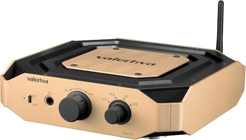Octa A1 Stereo Integrated Amplifier | BT, RCA, AUX, USB Inputs | Subwoofer, Headphone Outputs | 2.1 Channel 35W HiFi Amp for Modern Home Audio System (Sunset Gold) in Saudi Arabia