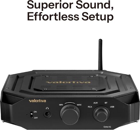 Octa A1 Stereo Integrated Amplifier | BT, RCA, AUX, USB Inputs | Subwoofer, Headphone Outputs | 2.1 Channel 35W HiFi Amp for Modern Home Audio System (Sunset Gold) in Saudi Arabia