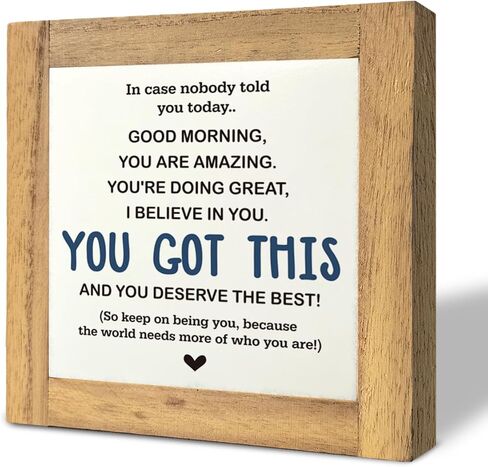 علامة ملهمة، ديكور مكتب لويحات خشبية على شكل صندوق، ديكور طاولة لافتة زخرفية، لوحة خشبية تأكيد، هدية مكتب، هدية لزملاء العمل والأصدقاء والأطفال، لقد حصلت على هذا وتستحق أفضل علامة B1 in Kuwait