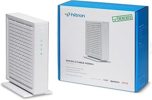 Hitron CODA56 Multi-Gigabit DOCSIS 3.1 Modem | 2.5 Gbps Max Internet Speeds | Certified with Xfinity, Charter Spectrum, Cox & More | 2.5 Gbps Ethernet Cable Modem (Renewed) in Saudi Arabia