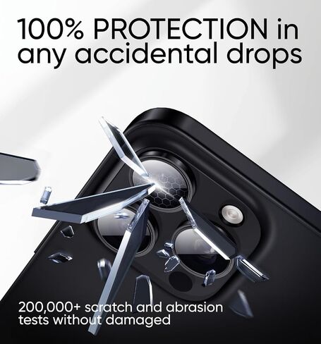 MAGIC JOHN for iPhone 16 Pro Max/16 Pro Camera Lens Protector [Alignment Kit&1:1 Invisible Perfect Fit] 9H Aerospace Tempered Glass Anti-Scratch Durable, Individual Cover Ring, Case Friendly, Set of 2,Black in Saudi Arabia