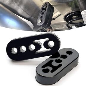 Pack-2 4 Holes Car Exhaust Hanger, Waterproof Durable Rubber Vehicle Exhaust Pipe Support Bracket, Universal Automotive Muffler Exhaust Hanger Accessories for Truck SUV Car (Black)