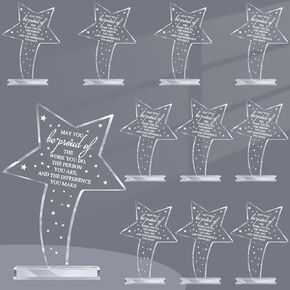 Bucherry 10 Pcs Employee Appreciation Awards for Coworker Acrylic Thank You Trophy May You Be Proud of The Work You Do Sign Prizes for Adults Retirement Goodbye Farewell Gift for Women Men (Classic)