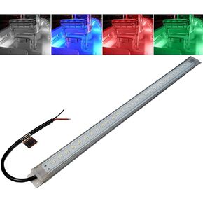 | 16" LED RGBW Courtesy Accent Boat Utility Light Strip | 12-24 Volt Internal Driver | White Blue Red Green | Interior Exterior Deck Gunnel Cockpit T Top Pontoon | Waterproof IP65