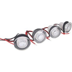 Pactrade Marine 4 Pieces Boat LED Livewell Round Button White Courtesy Light OEM Waterproof