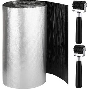 200 Mils 70 Sqft Car Heat Sound Insulation Mat with 2 Rubber Roller Automotive Noise Deadening Mat Auto Heat Shield Sound Deadening Self Adhesive for Car Hood Ceiling Door 24 x 425 Inch