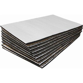 394mil 10mm 16sqft Sound Deadening Insulation Aluminum Foil Foam Mat Heat Deadener Pad Noise Dampening for Car 10pcs 13"x17.7"