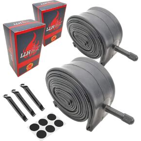 24 Inch Bike Tube 24 Bike Tube 24 x 1.95/1.75/2.10/2.125 Bike Inner Tube 2 Pack -Schrader Valve with 3 Tire Levers 6 Round Patches 24 Inch Bike Tube Butyl Rubber -LLH2K