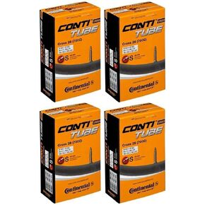 Continental Cross 28 700x32-47c Bicycle Inner Tube Bundle - 42mm Presta Valve - 4 Pack w/ Decal