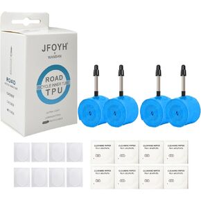 4-Pack 700x 18-32c Ultra-Light TPU Inner Tubes with 45mm/65mm/85mm Presta Valves for Road Bike, ONLY 33g