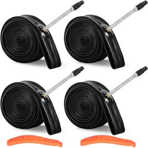 700x35-45 Road Bike Inner Tubes with FV48/AV48mm Presta/Schrader Valve Stem, Bicycle Butyl Inner Tube Replacement for Road Bikes, 4 Pcs