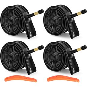 700x35-45 Road Bike Inner Tubes with FV48/AV48mm Presta/Schrader Valve Stem, Bicycle Butyl Inner Tube Replacement for Road Bikes, 4 Pcs
