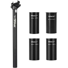 CYSKY Bike Seatpost 27.2 x 400mm with 4 Size Bike Seatpost Shim 28.6mm 30.4mm 30.9mm 31.6mm, Bicycle Seat Post for Mountain Bike Road Bike MTB BMX