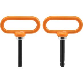 CZC AUTO 2 Pack Magnetic Hitch Pins 5/8" Lawn Mower Trailer Hitch Pins, Magnet Trailer Gate Pins for Simple One Handed Hook On & Off - Securely Hitch Lawn & Tow Behind Attachments, Orange