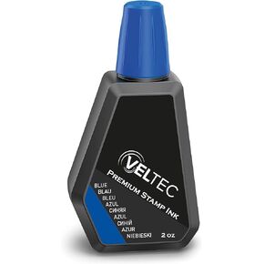 Veltec Premium Refill Ink for use with Self Inking Stamps, Daters and Rubber Stamp Pads, 2 oz (Black)